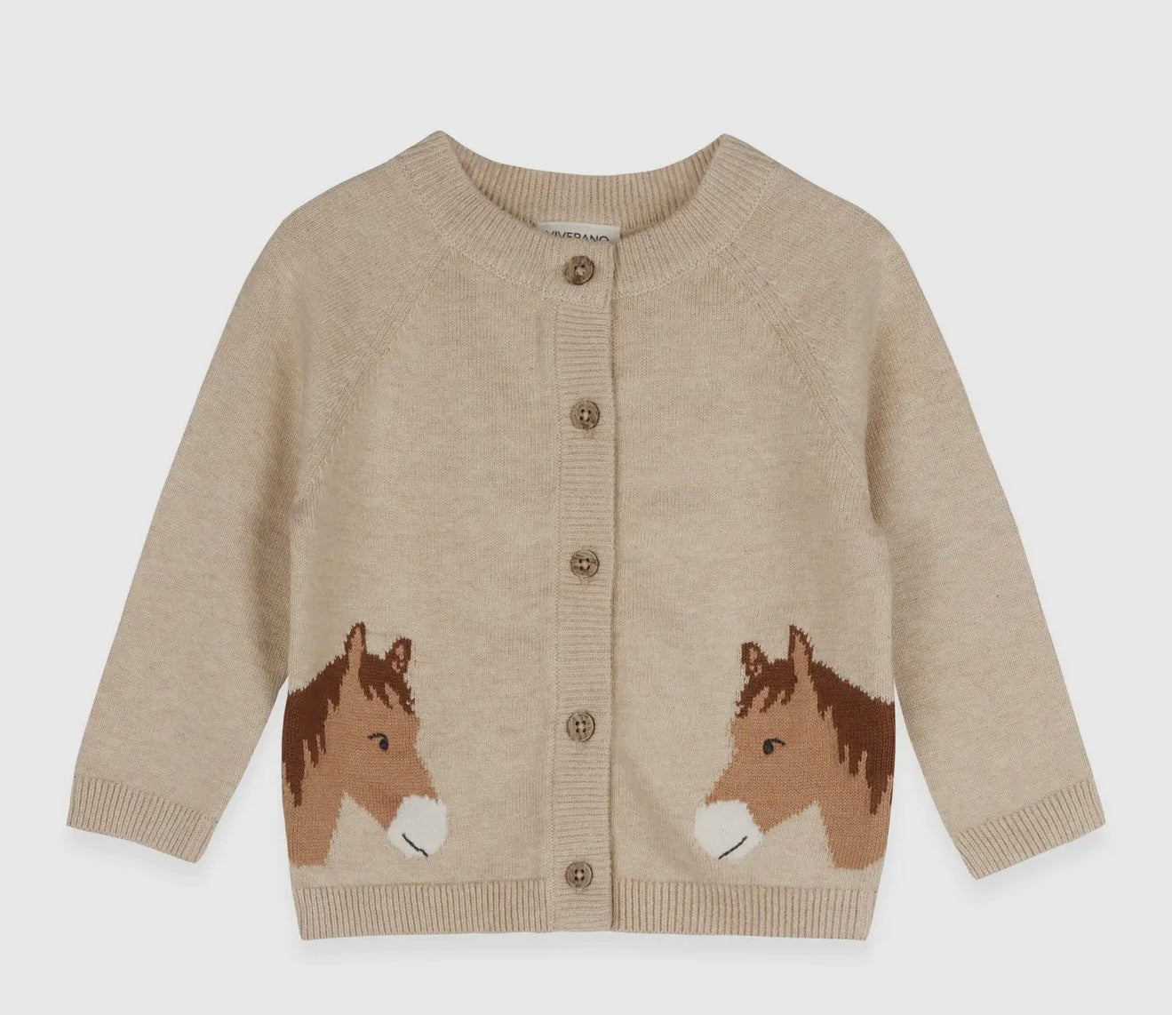 Horse Jacquard Sweater Knit Baby
Cardigan (Organic Cotton)