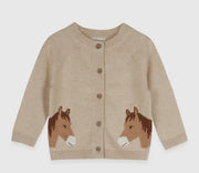 Horse Jacquard Sweater Knit Baby
Cardigan (Organic Cotton)