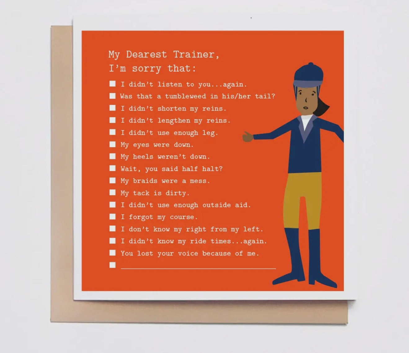 Trainer Apology Card