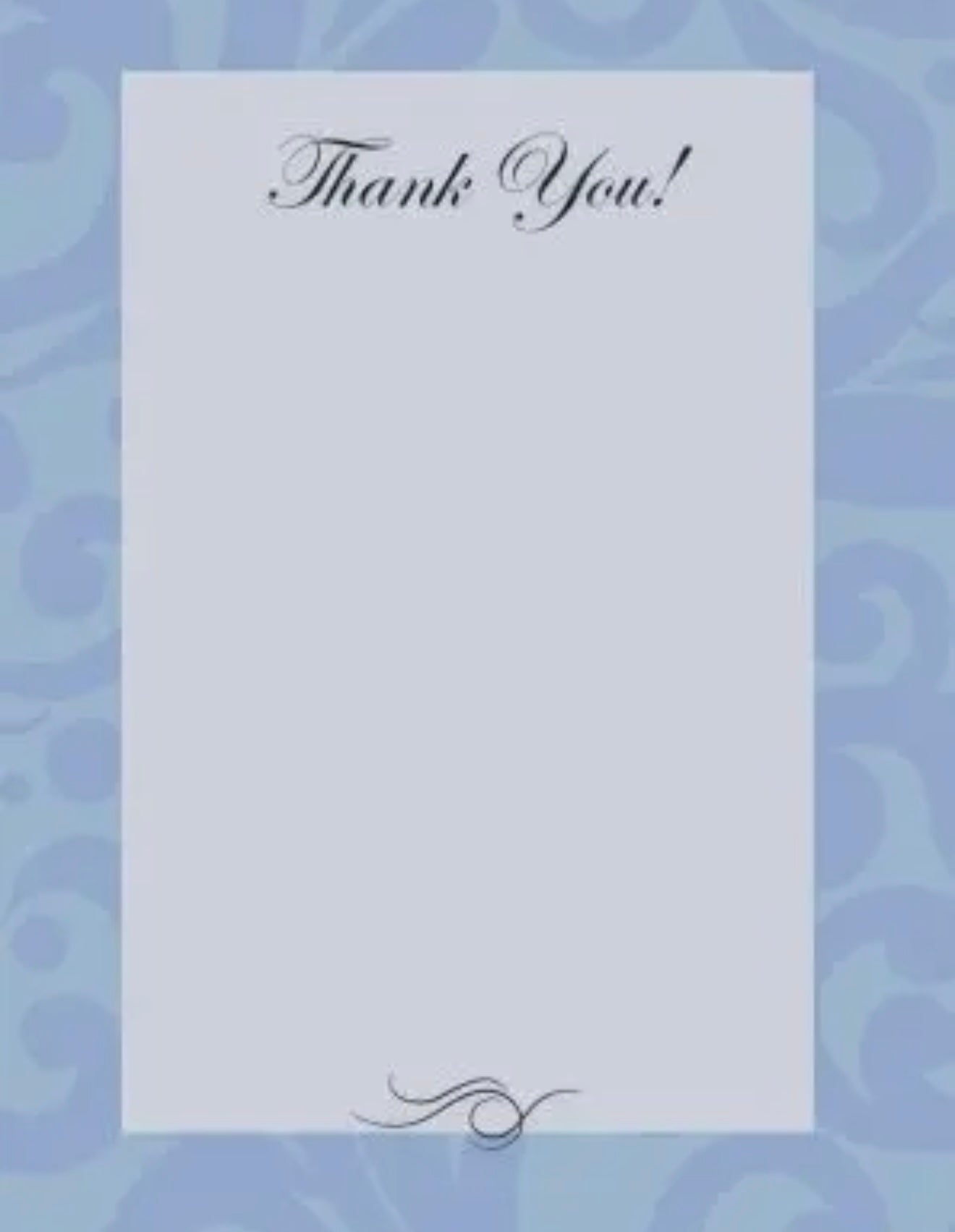Blue Ribbon Thank You Card