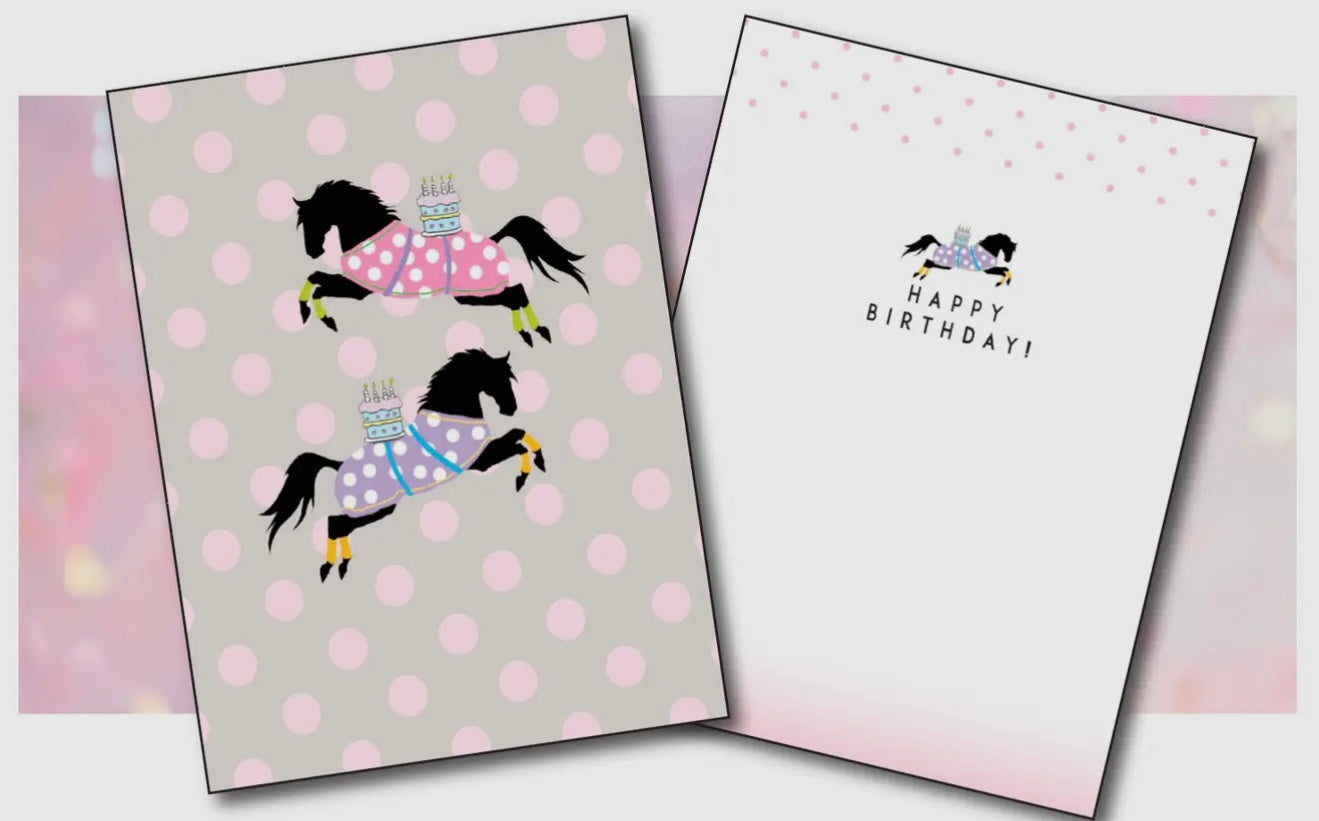 Horse Dots Birthday Card