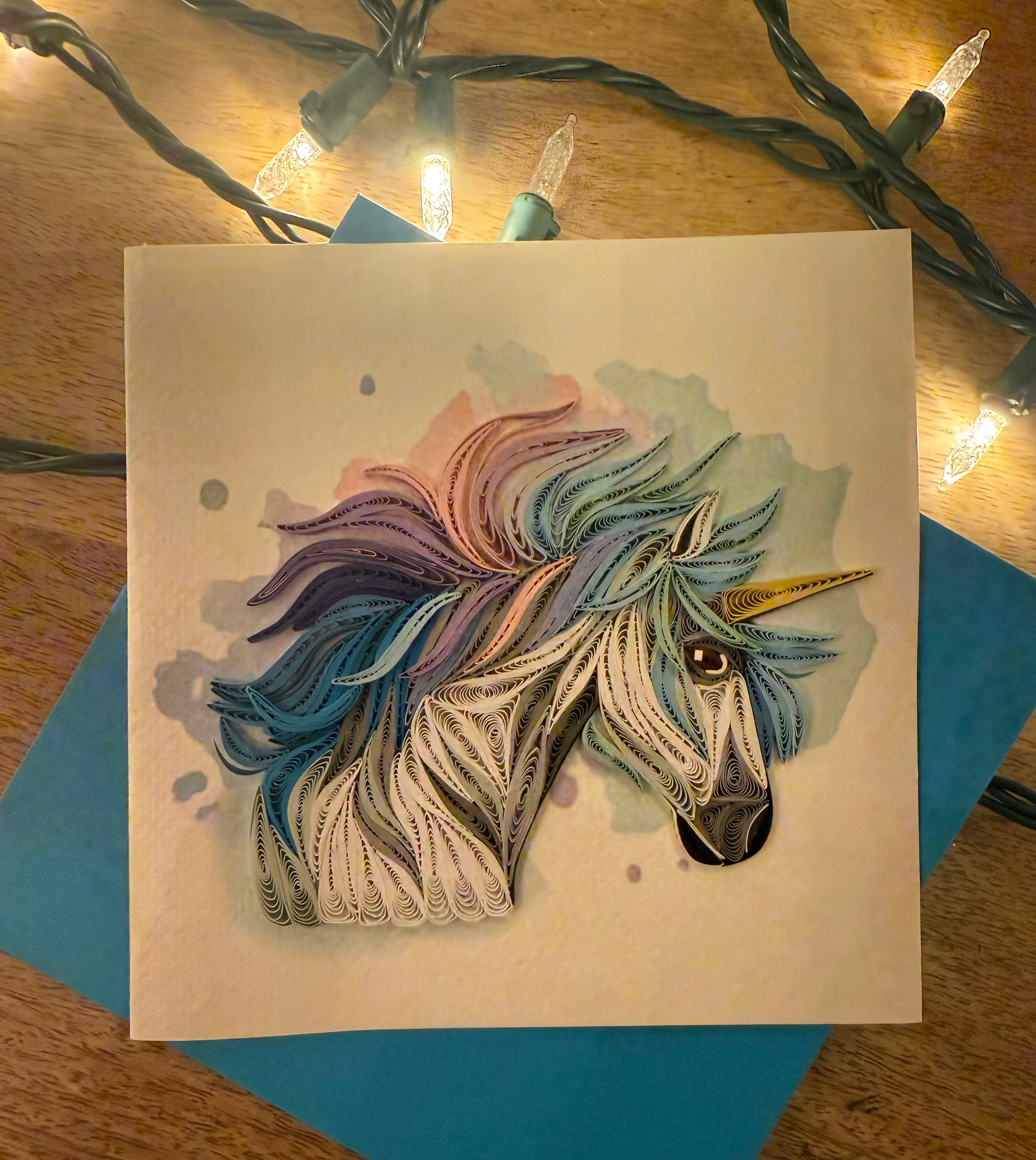 Unicorn Quilling Card