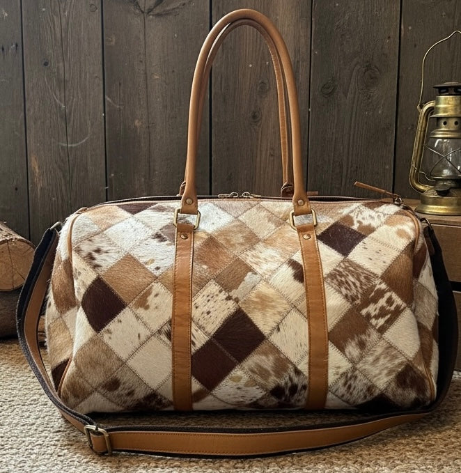 Boho Luxe Duffle Cowhide Travel Bag