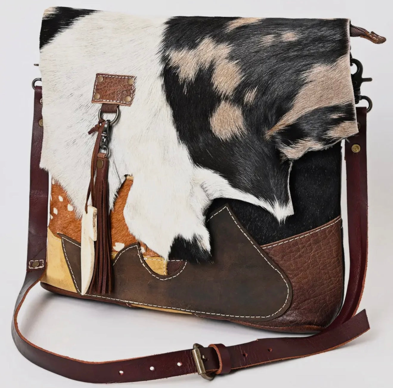 American Darling Handcrafted Leather & Cow Hair Handbag/Cross-Body