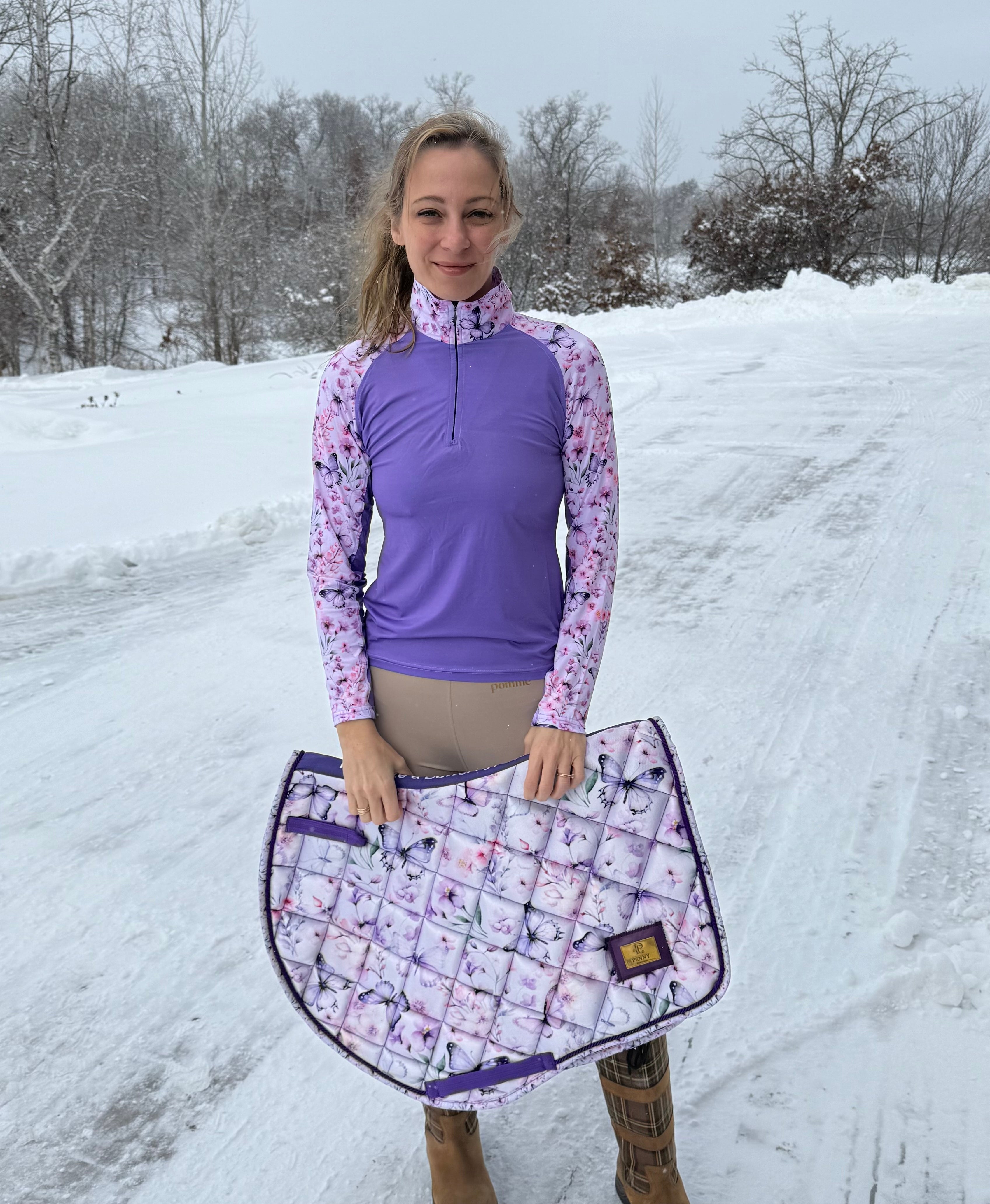 Lavender Butterfly Quarter Zip