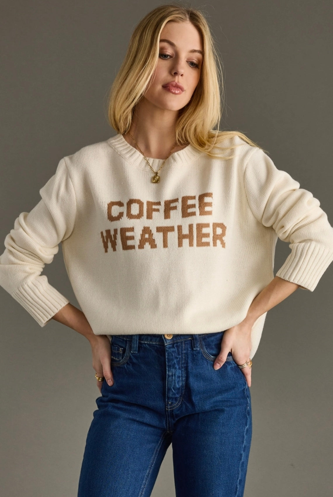 Coffee Weather Sweater - Cozy Fall Fashion for Coffee Lovers