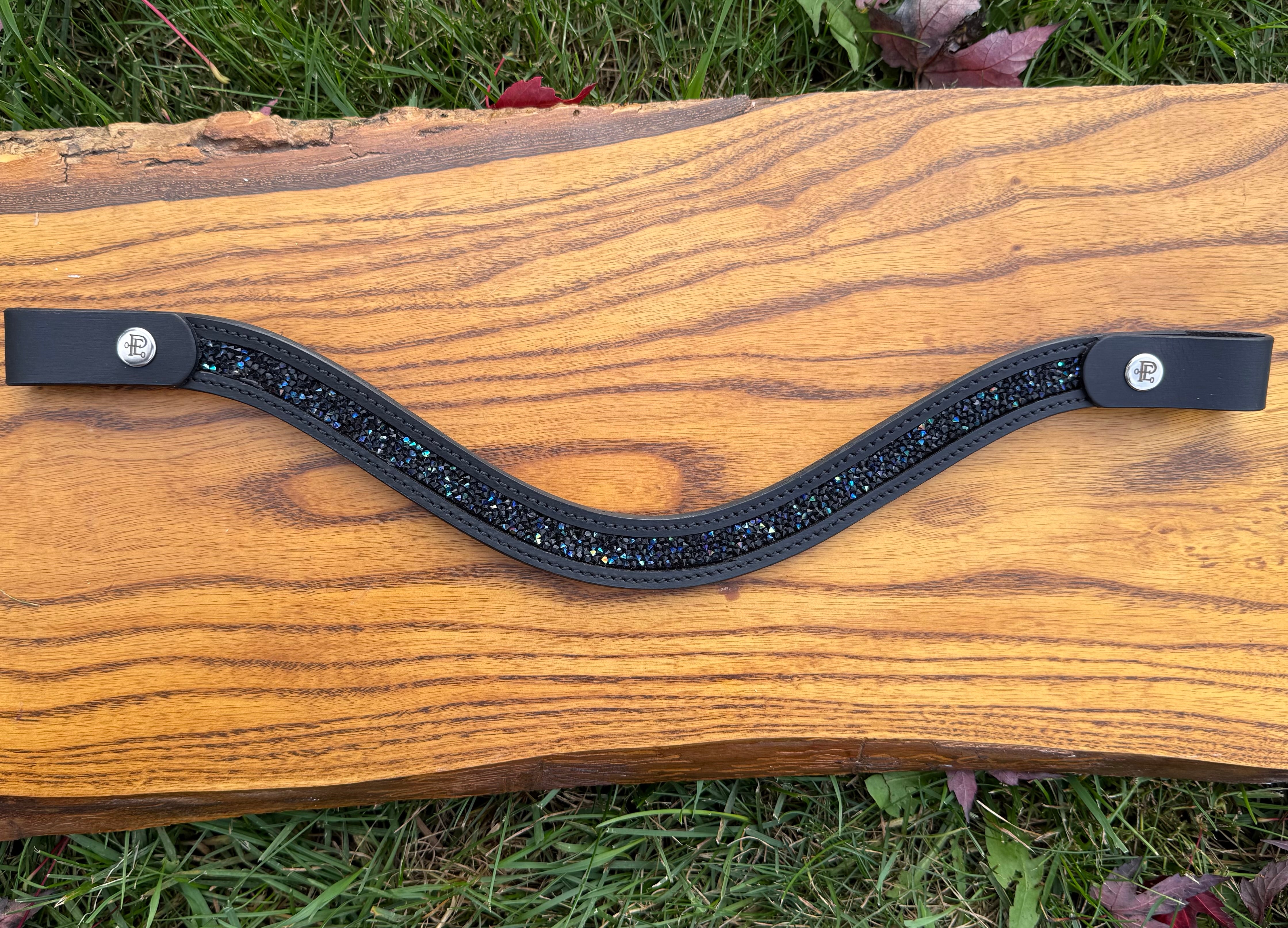 Ebony Glimmer Luxe Quick Snap Browband