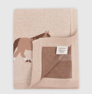Pony Snuggles - Organic Cotton Jacquard Knit Baby Blanket