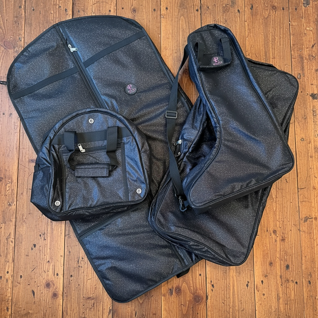 Glitter Black Equestrian Travel Bags