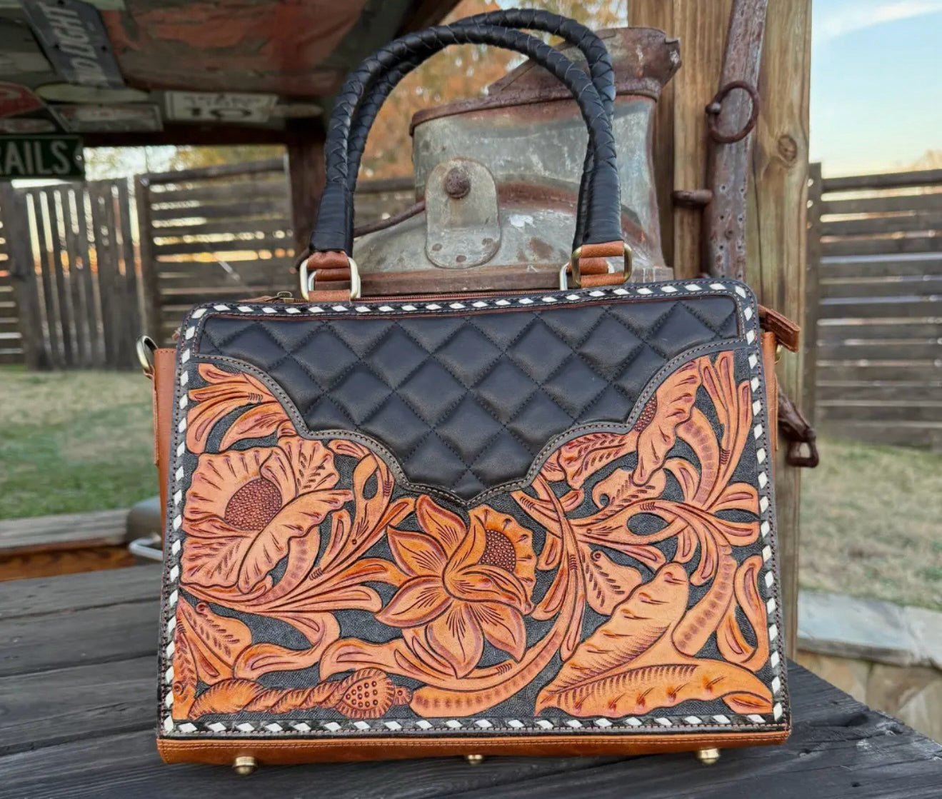 Laney Tooled Leather Handbag