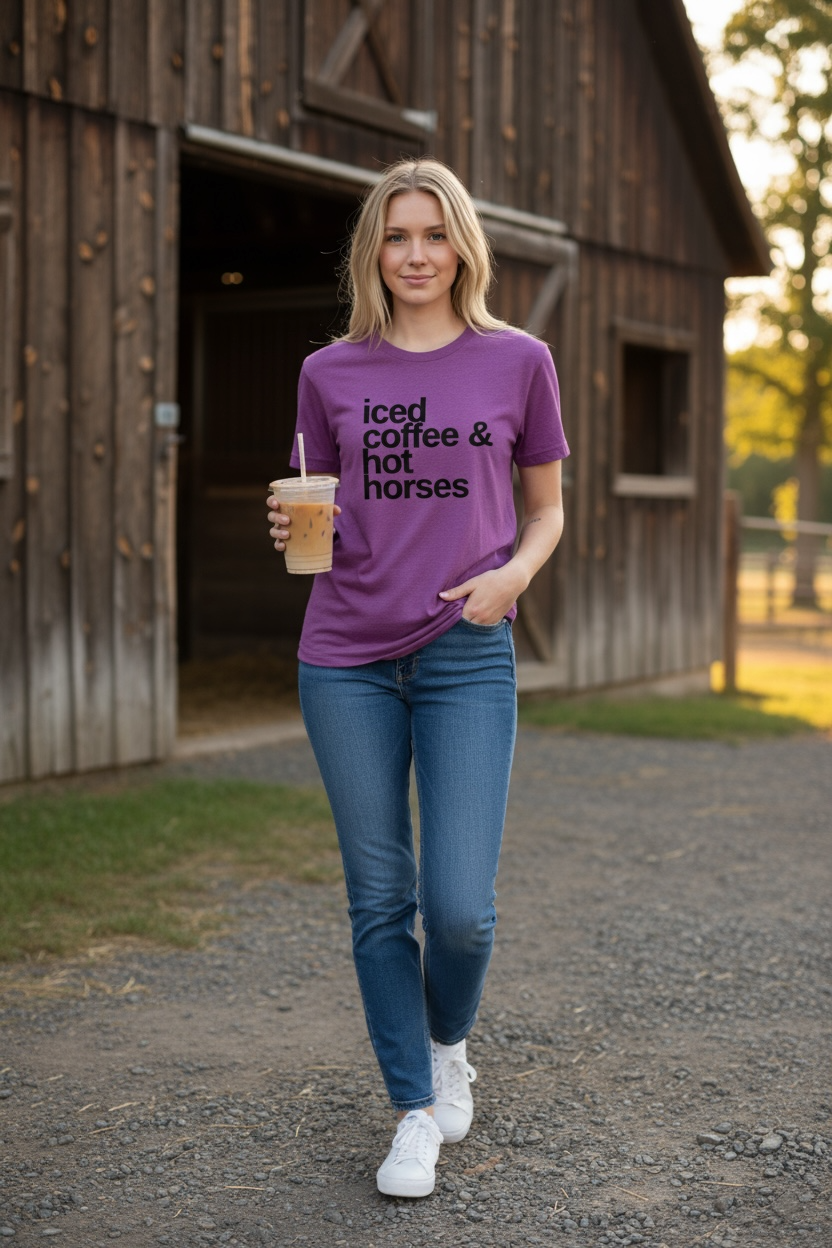 Iced Coffee & Hot Horses Tee