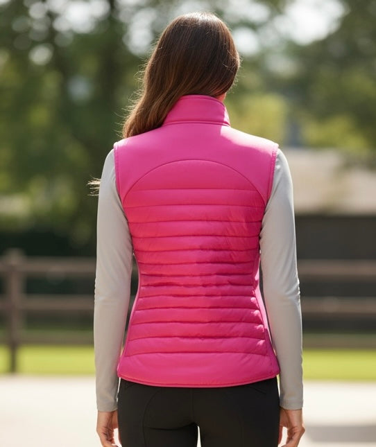 Hot Pink Down-Filled Riding Vest