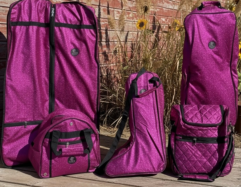 Glitter Fuschia Pink Equestrian Travel Bags