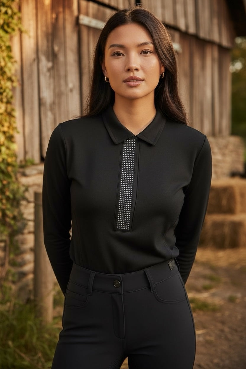 Midweight Crystal Zip Rider Shirt