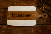 Rustic Equestrian Cutting Board - Marble & Wood