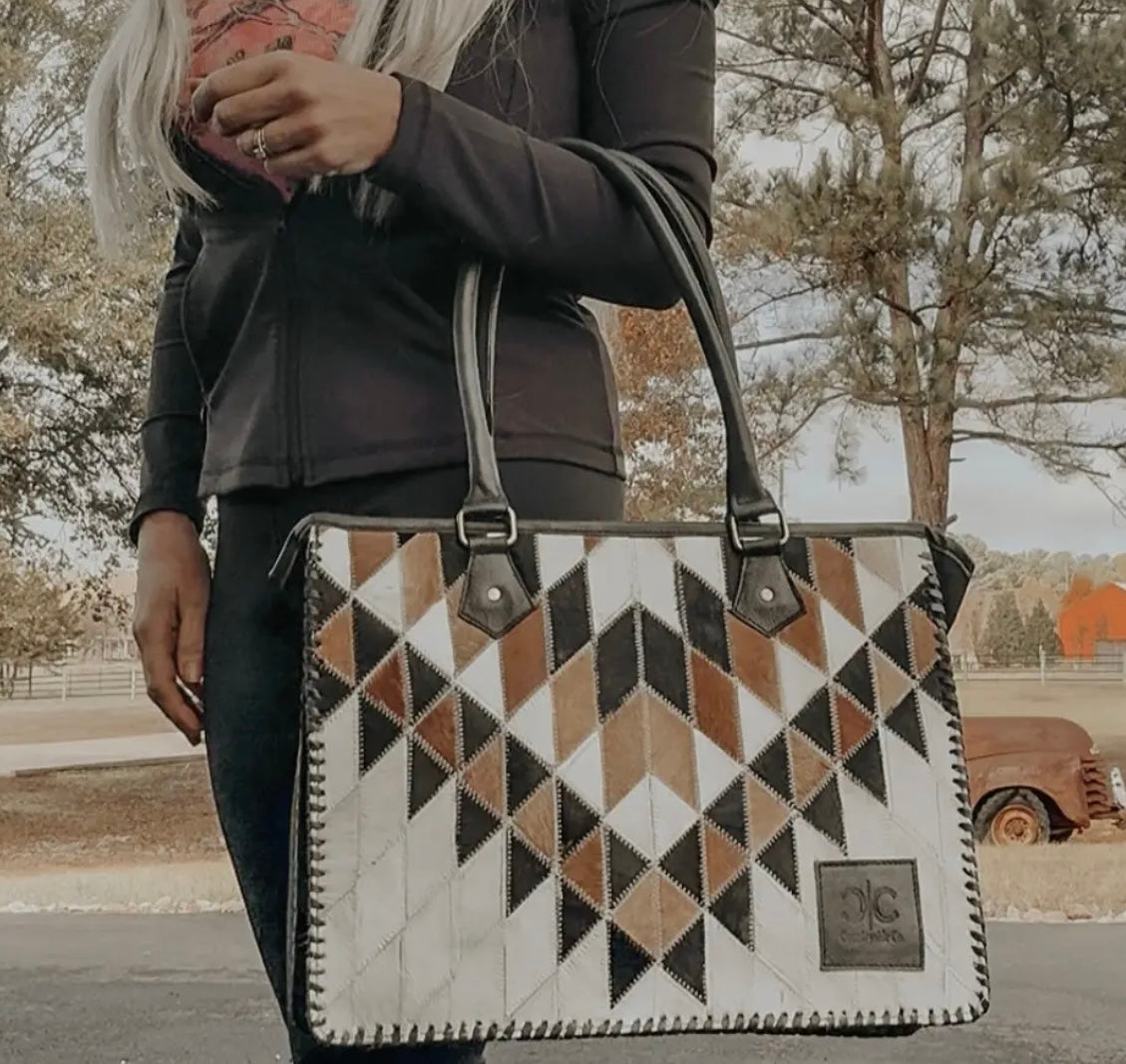 Cora Cowhide Tote/Laptop Bag