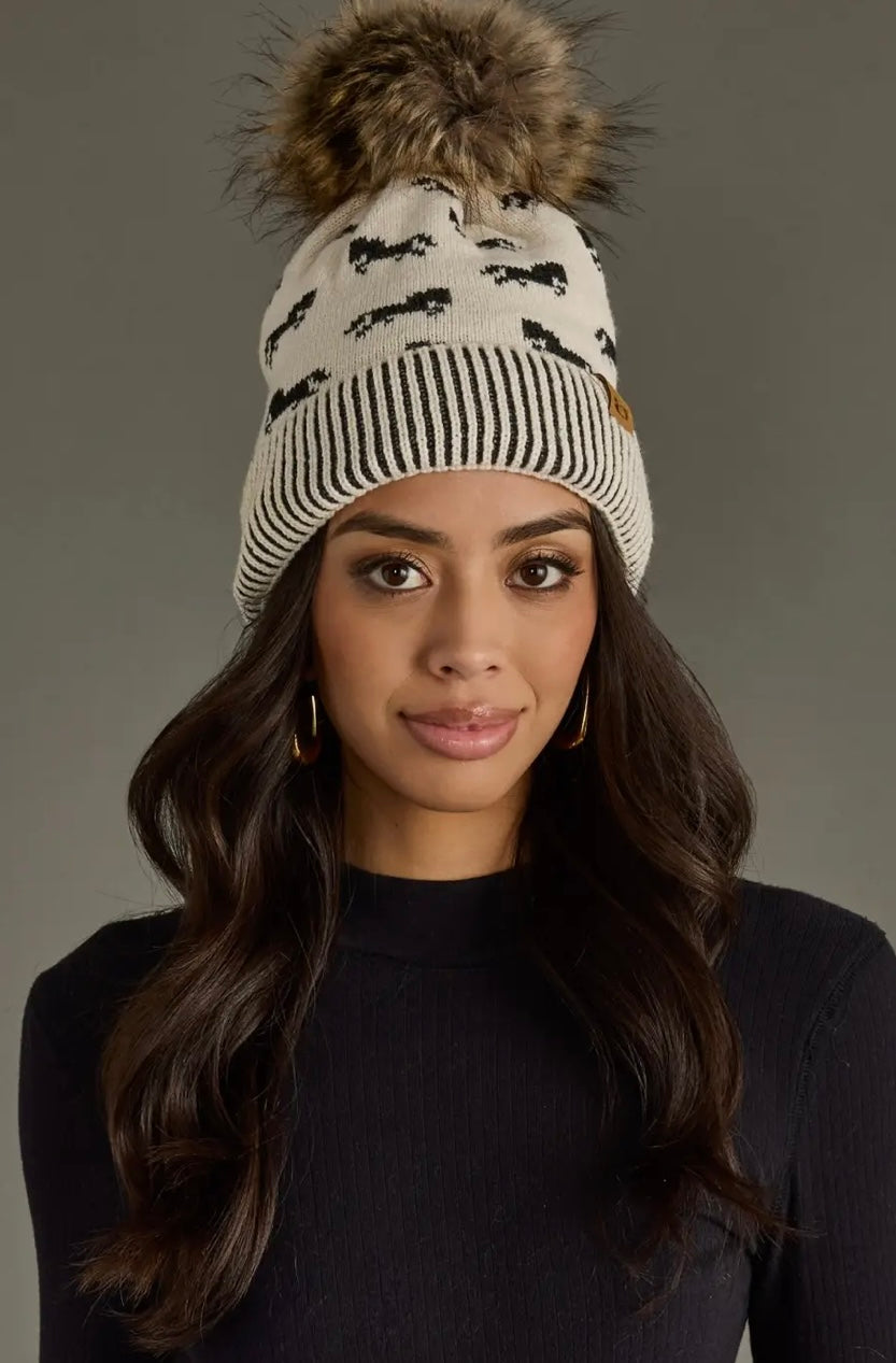 Ivory Horse Pom Hat