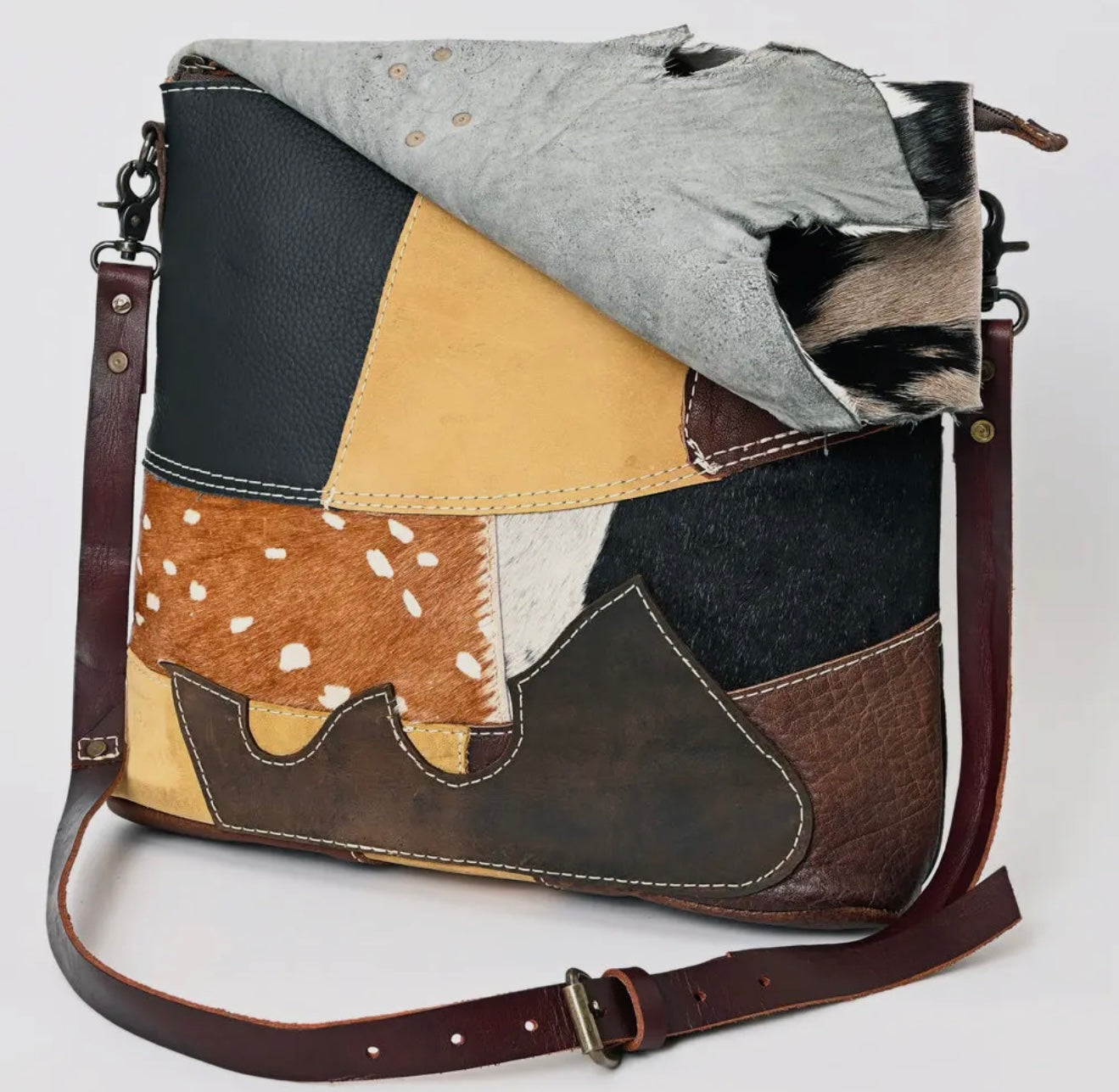 American Darling Handcrafted Leather & Cow Hair Handbag/Cross-Body
