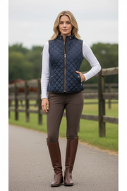 Navy Quilted Riding Vest