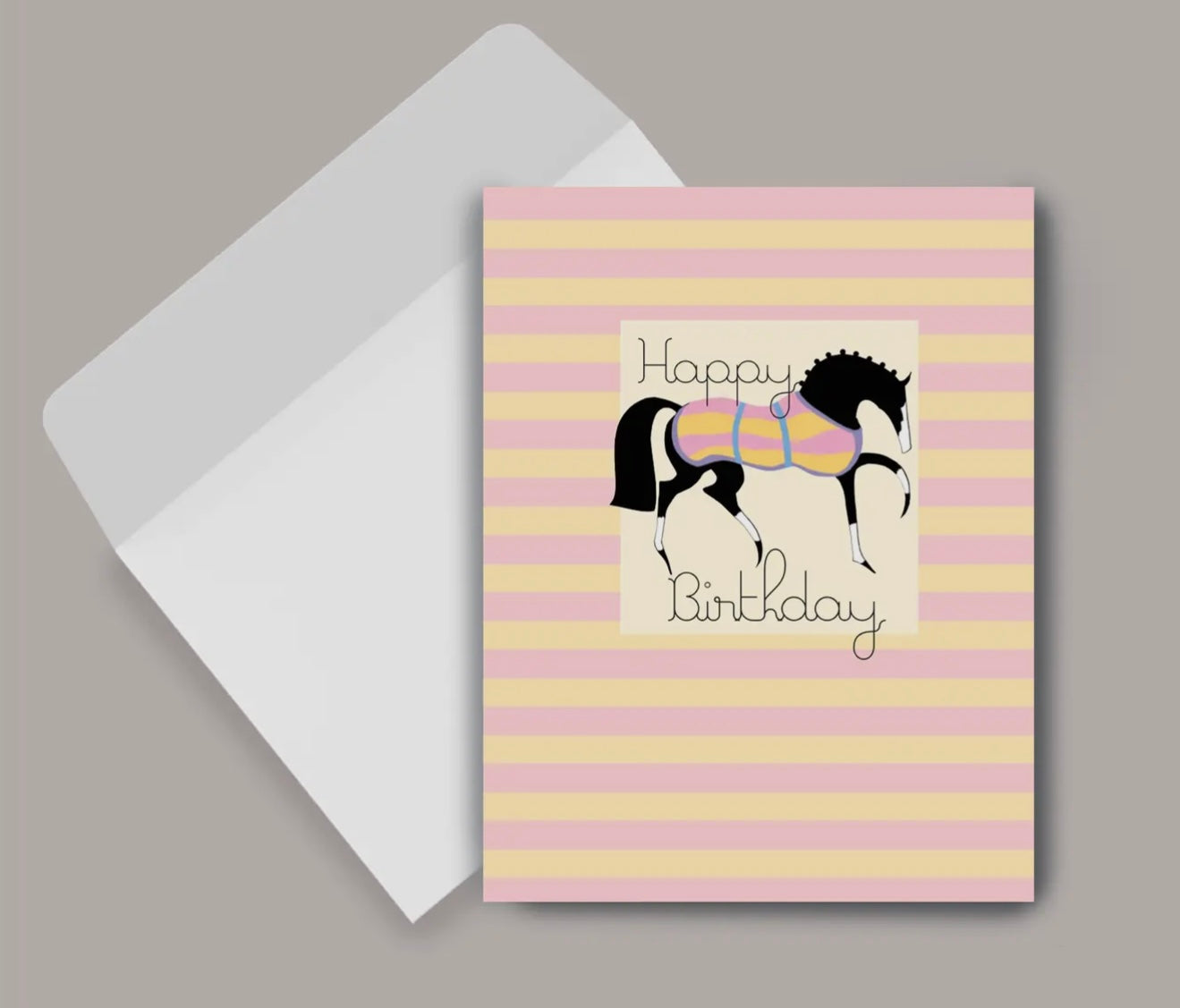 Horse Stripes Birthday Card