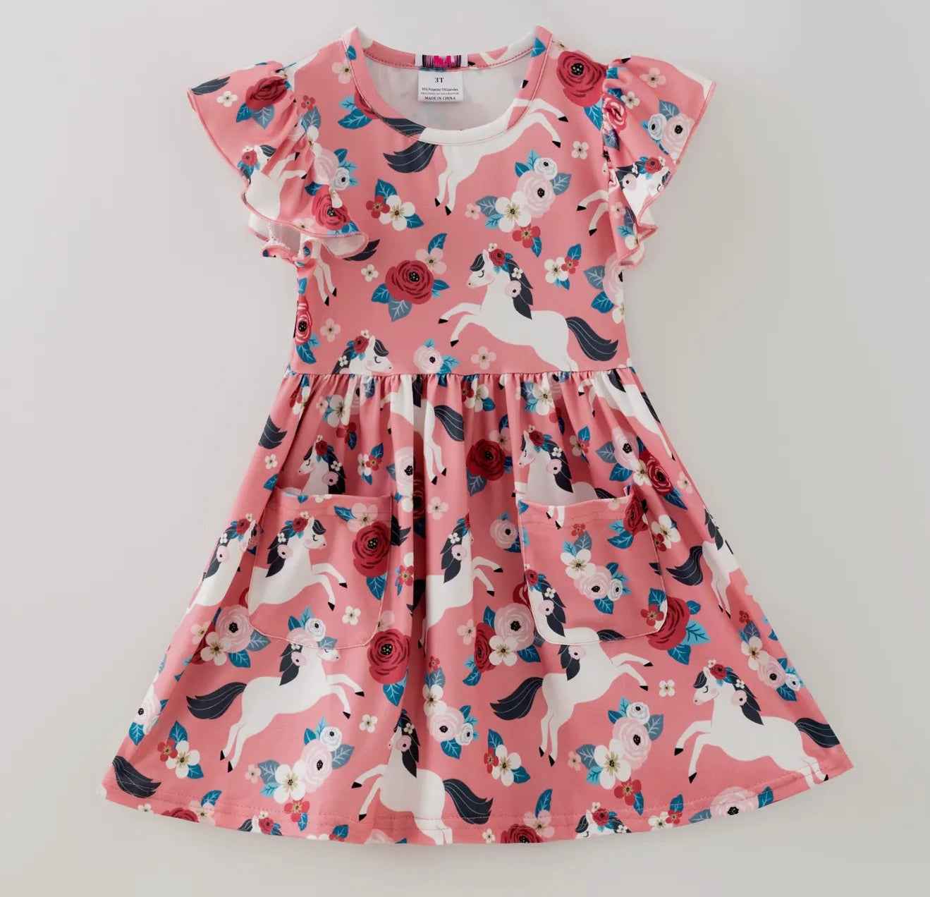 Ponies & Roses Flutter Sleeve Dress