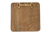 Huntley Equestrian Wooden Square Tray with Gold Bit